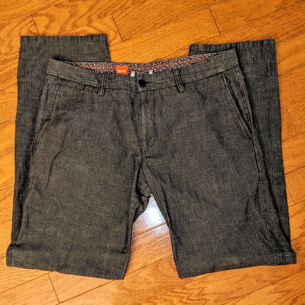 Boss brown herringbone pants 36R